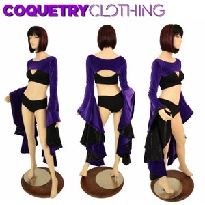 Purple Velvet Sorceress Sleeve Bolero with Black mesh sleeve lining (Bolero Only) - 156109