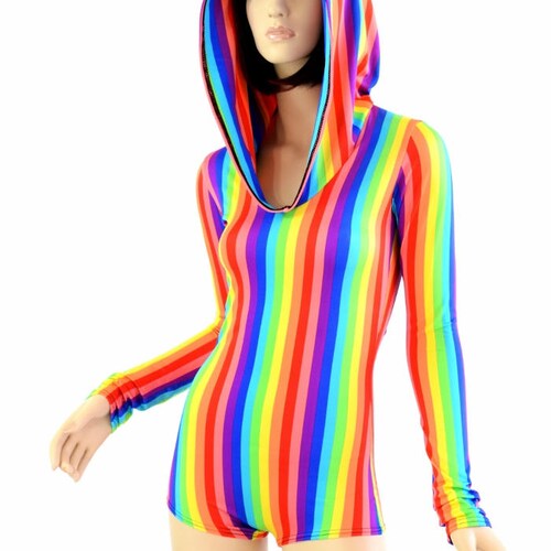 Rainbow Stripe Long Sleeve Hoodie 