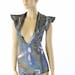 Plunging V Neck Silver Holographic Romper main image 0