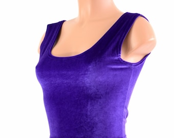 Purple Velvet Crop Tank