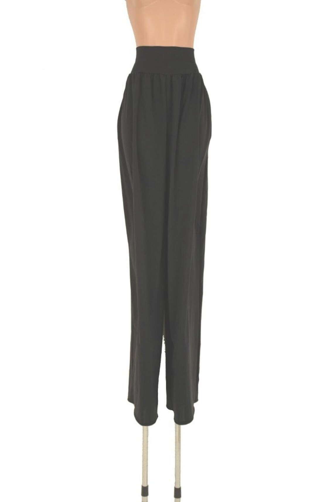 Trouser Style Stilt Pants in Smooth & Sleek Black Spandex - Etsy