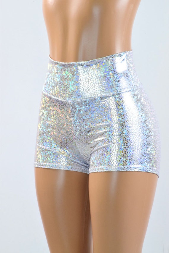 Silver sequin high waisted shorts shop