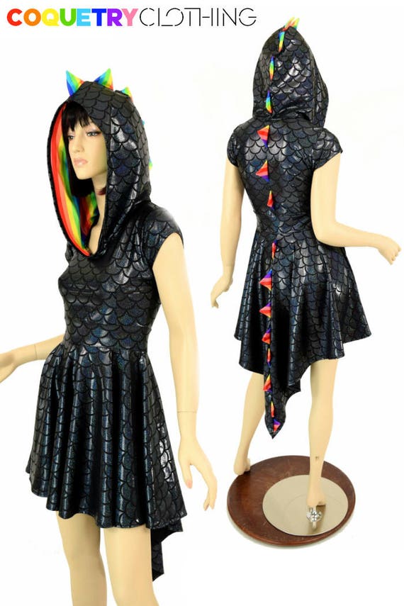 Black dress with rainbow stripe best sale