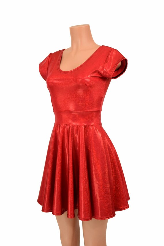 strapless open back dress Lace Overlay Knee Length Skater Dress main image 1