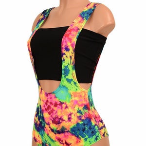 Acid Splash UV GLOW Suspender Siren Cut Romper  (Top Sold Separately) - 156073