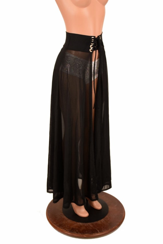 Black sheer cover up skirt clearance