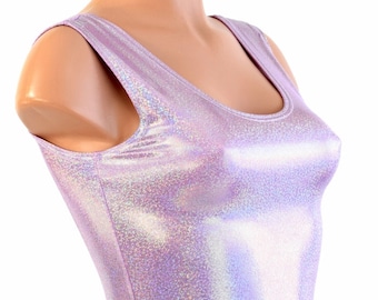 Lilac Holographic Crop Tank