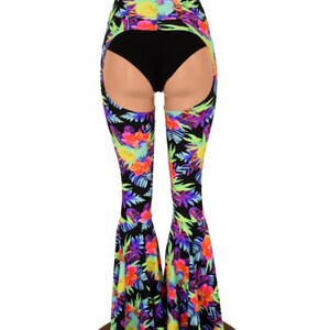 Bell Bottom Flare Chaps in Sonic Bloom UV GLOW - - Etsy