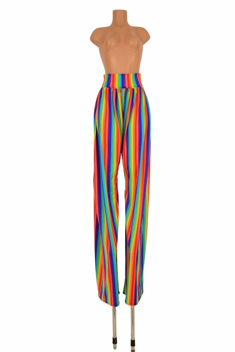 Trouser Style Stilt Pants in Rainbow Stripe Stilting Costume Etsy