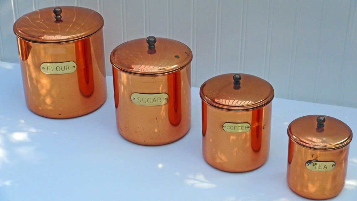 Vintage Nesting Copper Canister Set Douro Copperware Set Etsy