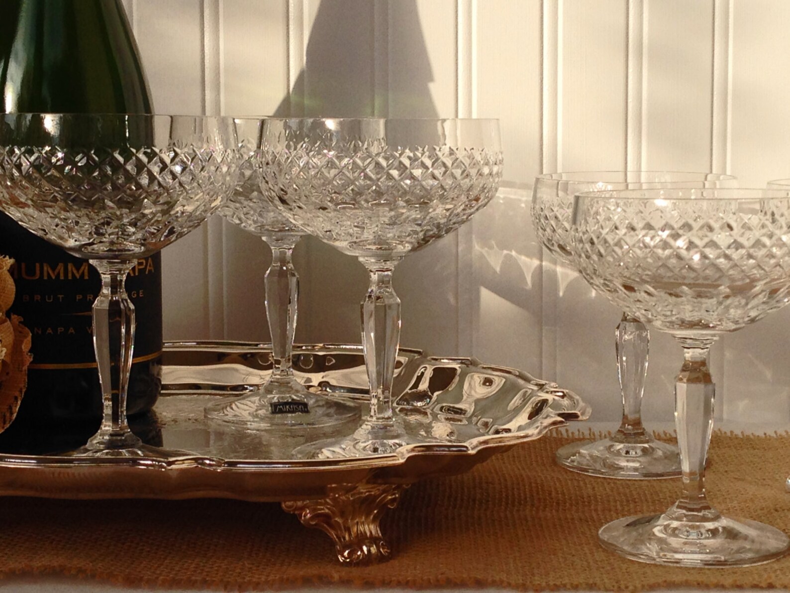 Set of 6 Crystal Mikasa Champagne Coupe Cocktail Glasses Etsy