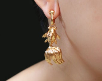 Up-Cycled Gold plated Khoi Earrings