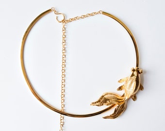 Gold plated Hand Crafted Koi Fish Choker 1