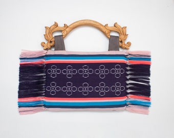 Hand-carved & Handwoven clutch