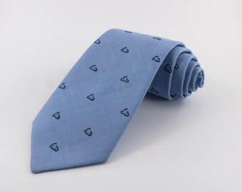 Hand-embroidered Bike ties (Blue)