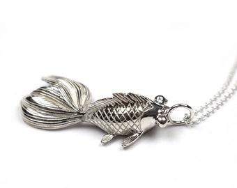 Hand-crafted Silver Koi Fish Pendant