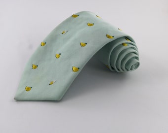 Hand-embroidered Banana ties (mint)