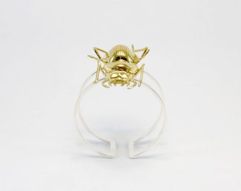 Up-Cycled Silver & Bronze Beetle Cuff