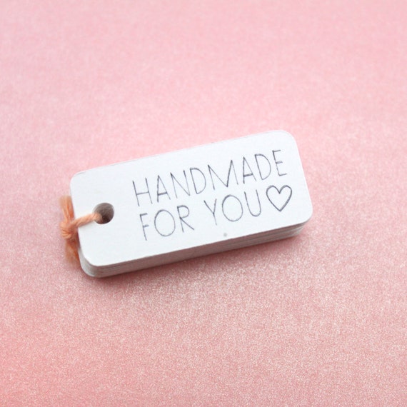Items similar to handmade for you tags - handmade packaging tags - white tags on Etsy