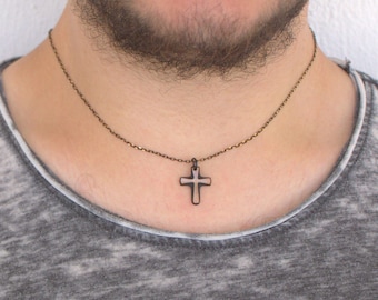 Gold Cross Necklace- Silver Christian Sembol, Cross Necklace - Cross Pendant Necklaces
