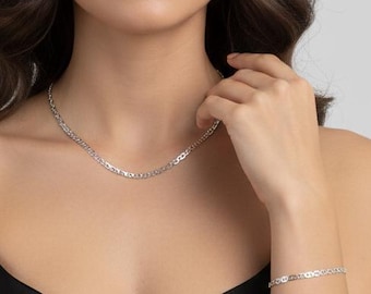 Special Chain Necklace Bracelet- Minimal, Silver, xmax gift