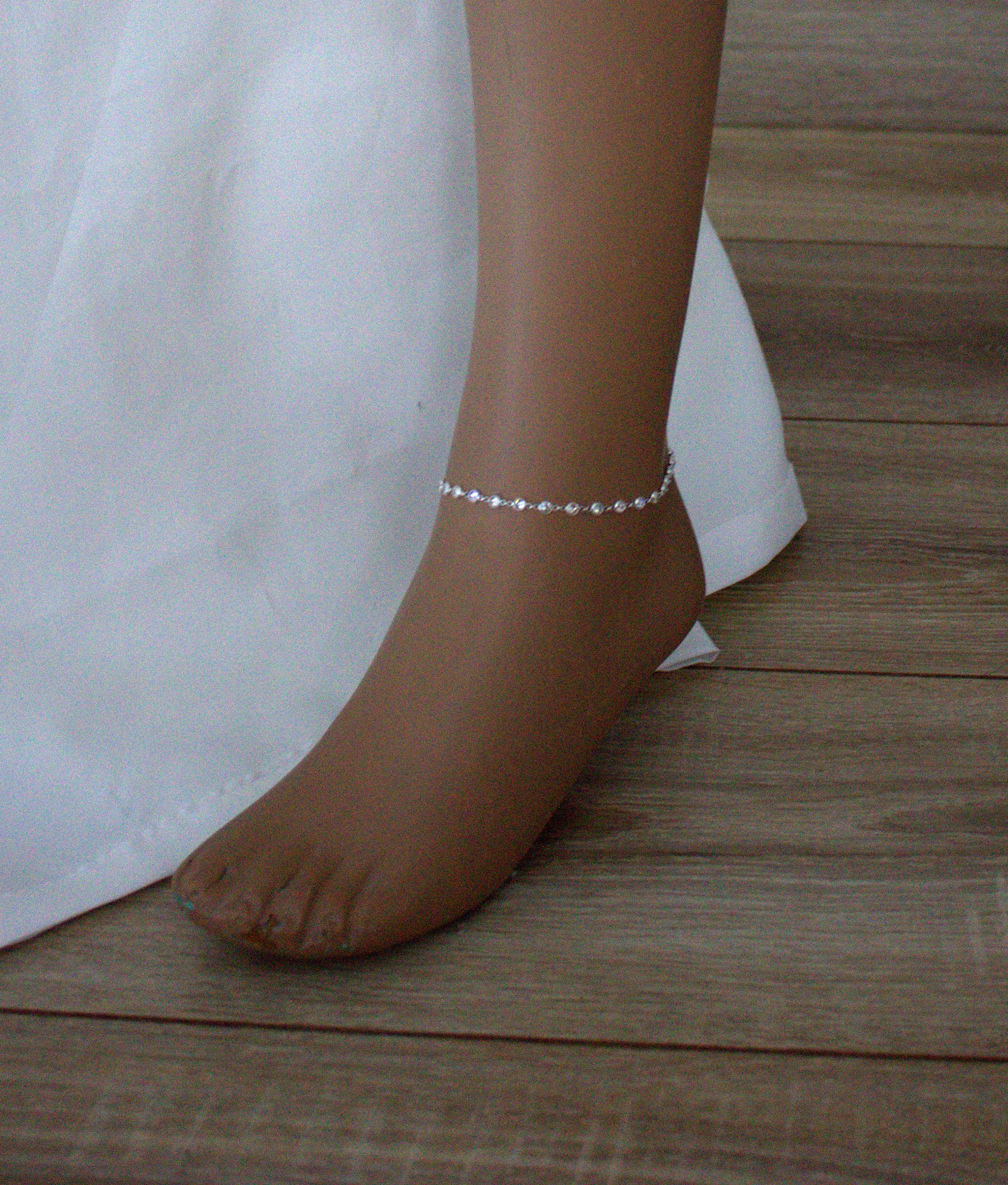 Silver Diamond Cut Anklet Silver Ankle Bracelet All Crystal Etsy