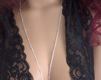 Ring Halskette - Gold Ring Halskette - rosa und silber