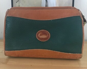 Dooney and Bourke All Weather Leather Satchel Green Brown Shoulder bag
