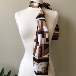 Adrienne Landau Studio Silk Scarf Art Deco 1970s