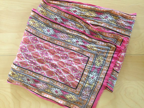 Oscar de la Renta Silk Scarf Bohemian Boho Chic T… - image 4