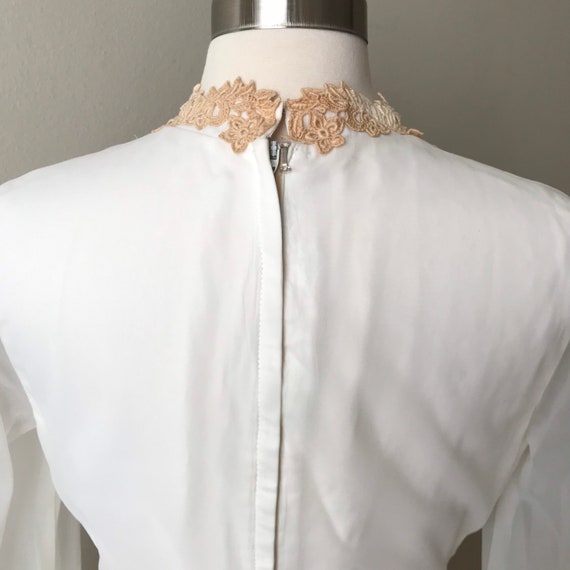 Vintage Dress,1940s White Chiffon Maxi Dress Brid… - image 4