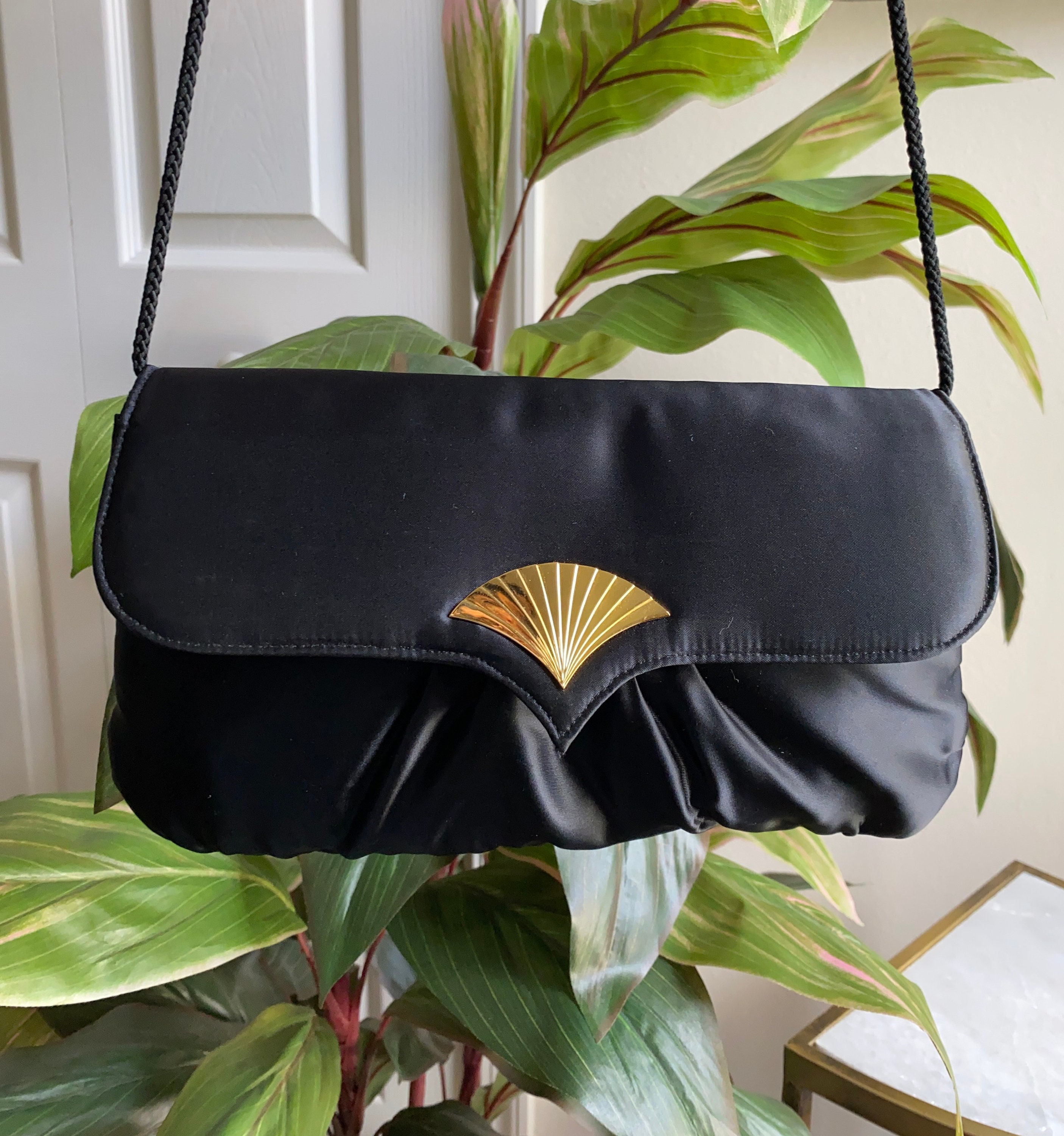 Sold at Auction: 3PC VINTAGE EVENING BAGS. MM BLACK SATIN PURSE WI