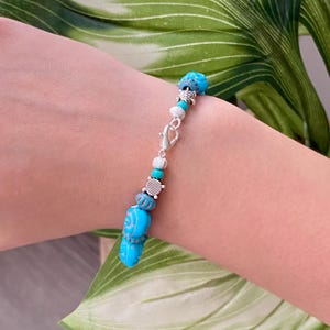 Sea Life Bracelet, Turtle Bracelet, Beach Style Bracelet, Blue Bracelet, Ocean Theme, Gift