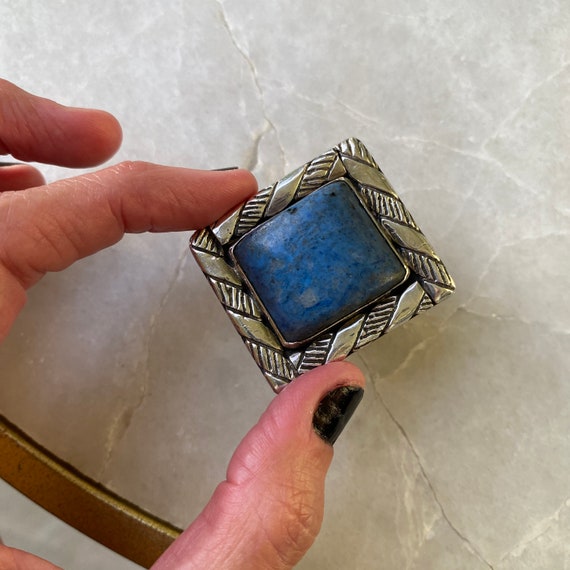Sterling Silver Lapis Statement Ring - Native Ame… - image 7