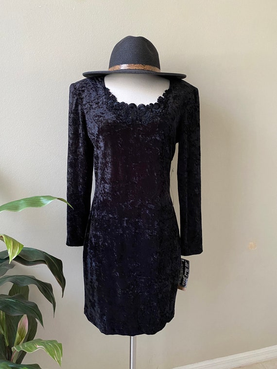 90s Velvet Body con Dress, Deadstock Velvet Dress… - image 7