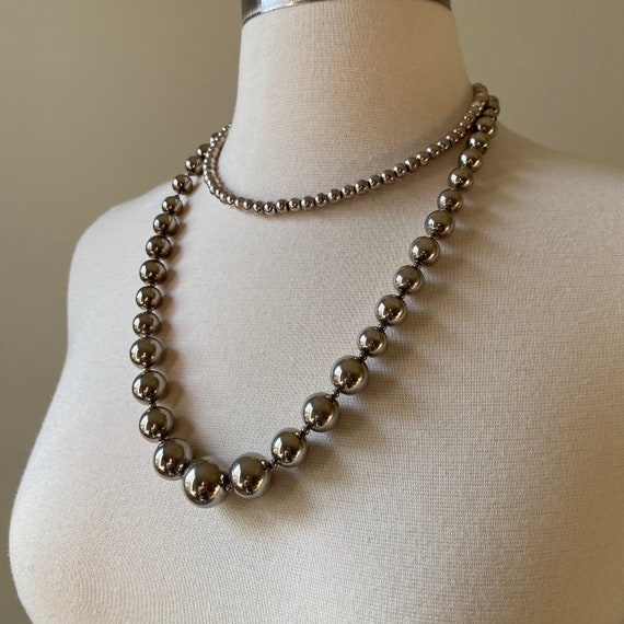 Vintage Necklace, Napier Necklace, Set of 2, Silv… - image 5