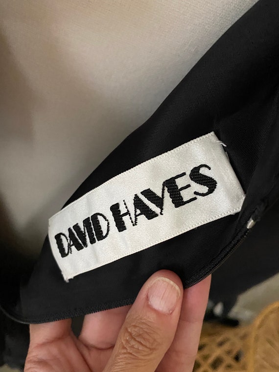 David Hayes Dress, Black Cocktail Dress, Silk Bla… - image 6