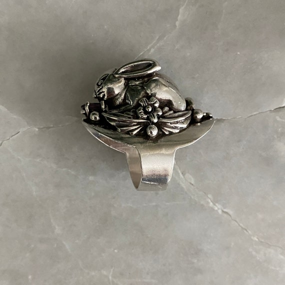 Sterling Silver Rabbit Ring: Gaudy Amethyst State… - image 4
