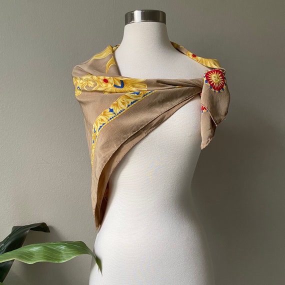 Vintage Scarf, Jaeger Scarf Silk Scarf Wrap Sun F… - image 7