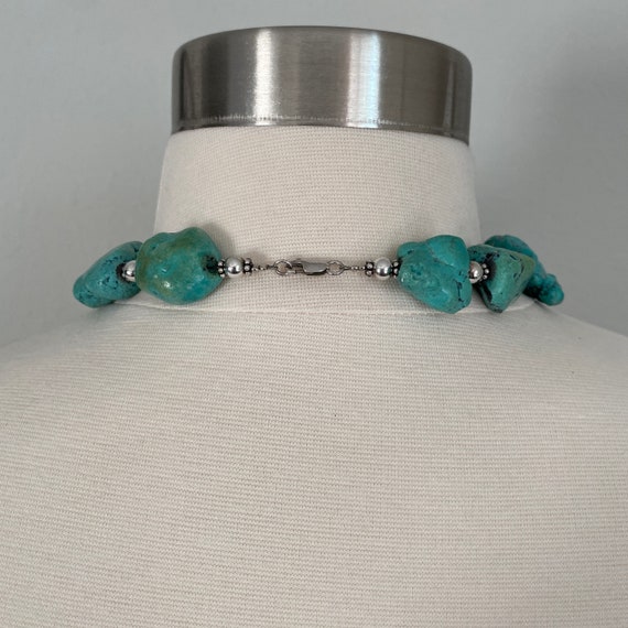 Turquoise Necklace, Chunky Turquoise, Natural Tur… - image 7