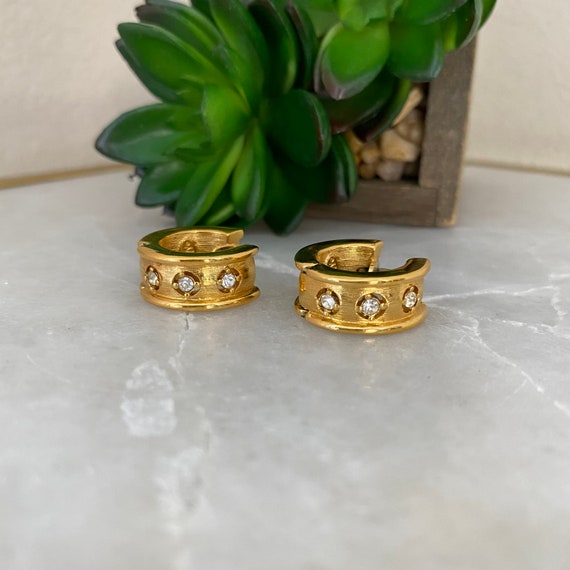 Vintage Earrings, Vintage Hoops, Vintage Circle E… - image 2