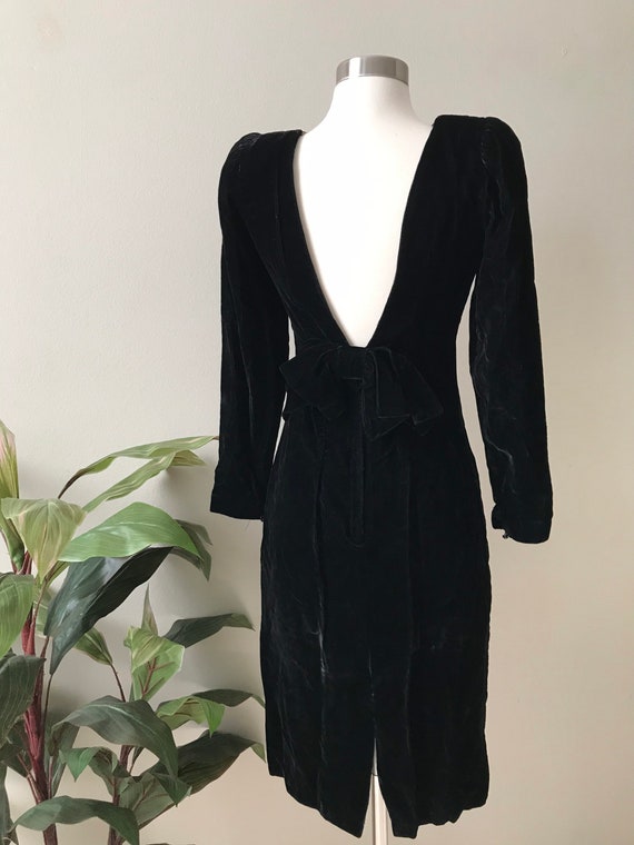 Vintage Dress,Destinee Dress 1980s Velvet Shift P… - image 8