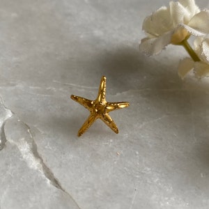 14K Gold Pin, 14K Gold Brooch, Vintage Brooch, Starfish Brooch, Dainty Sea Life Pin, Ocean Brooch, Beach Brooch, Salt life Gift