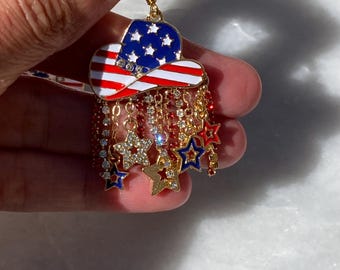 Red White Blue Earrings, 4th of July, Patriotic Earrings