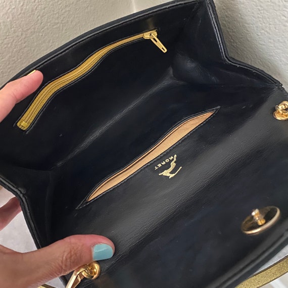 Vintage Handbag, Koret Black Handbag Sateen Clutc… - image 8