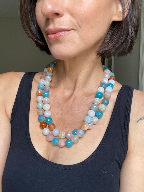 Vintage glass beads necklace - Gem