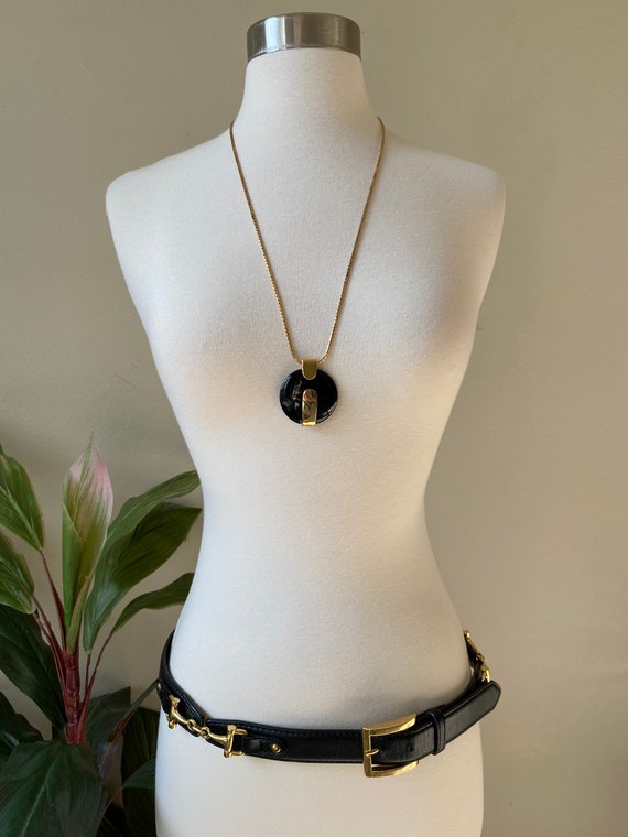 Vintage Necklace, Monet Necklace, Black Lucite Pe… - image 9