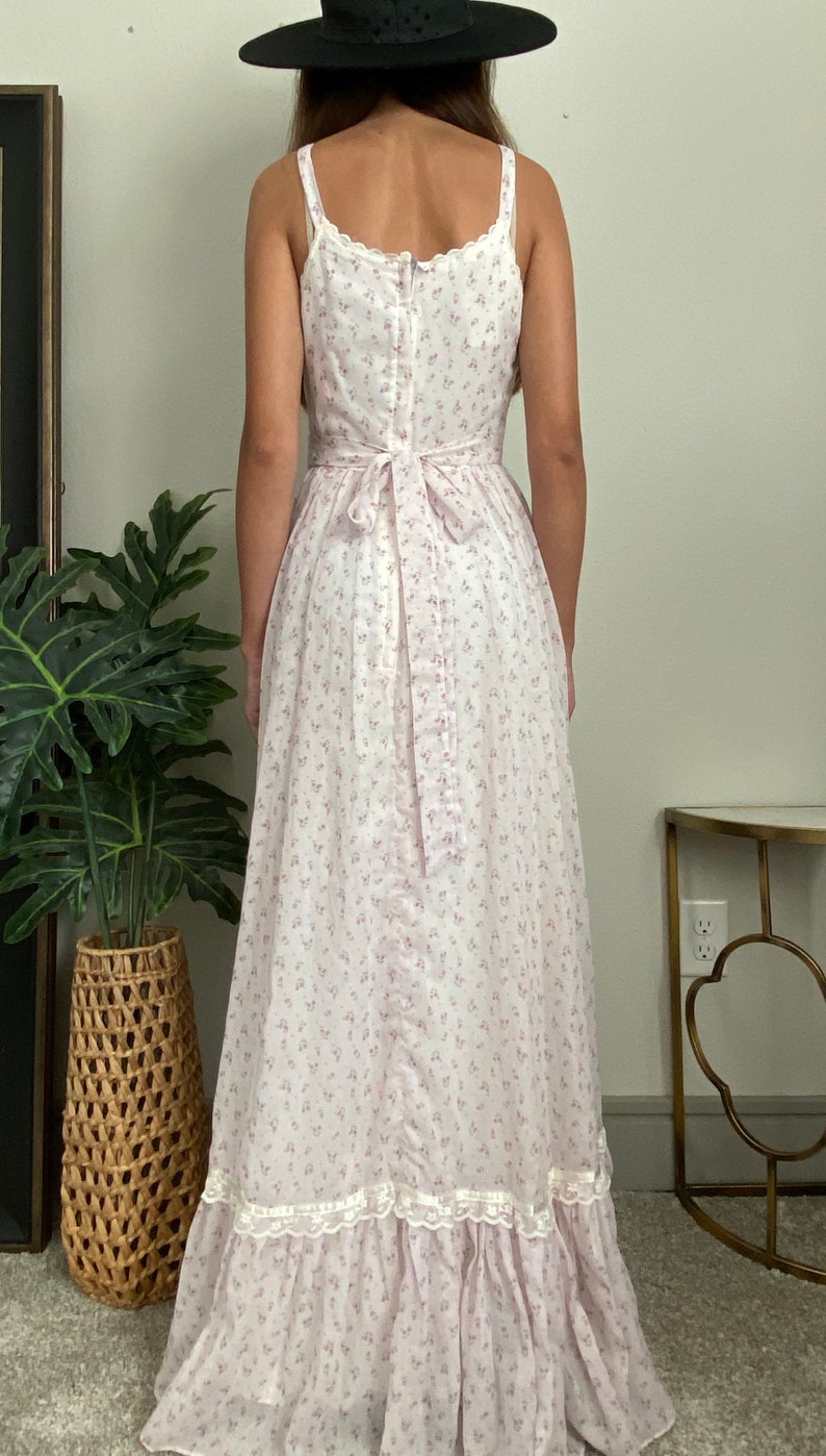 Vintage Gunne Sax Maxi Dress: Floral Lace-up Bohemian Prairie Dress - Etsy