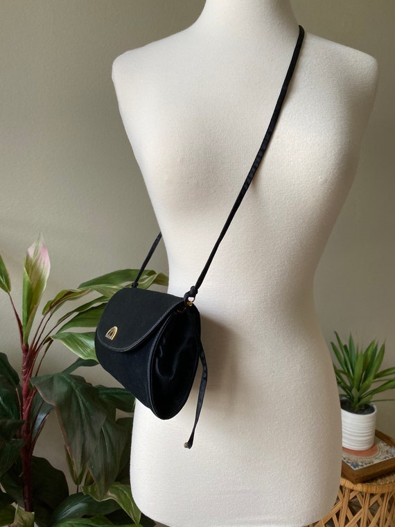Vintage Handbag, Koret Black Handbag Sateen Clutc… - image 1