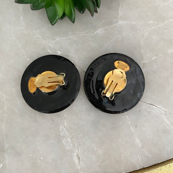 Vintage Richard Kerr Clip On Earrings: Bronze Cry… - image 7